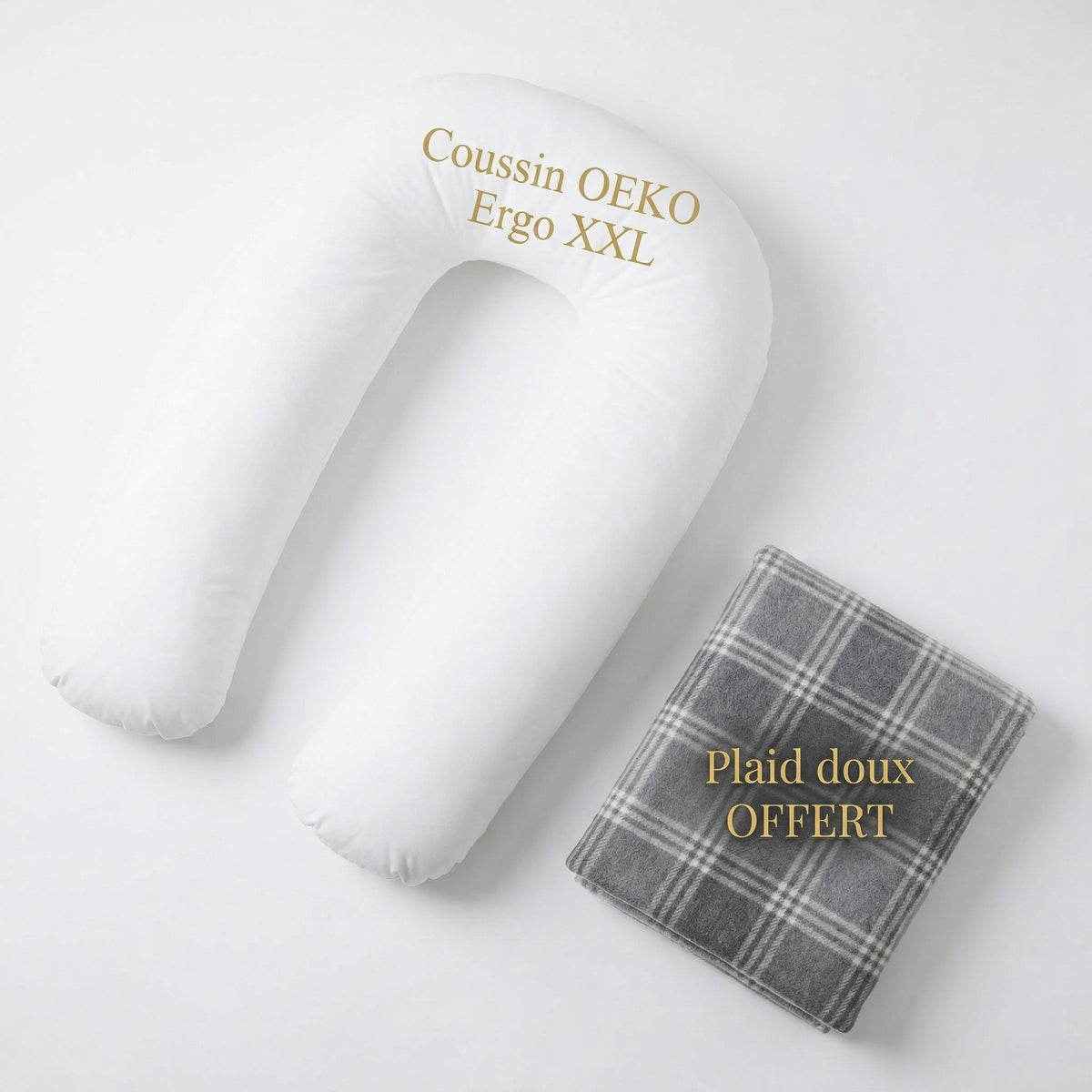 Contenu de l'offre - Coussin OEKO Ergo XXL + Plaid OFFERT
