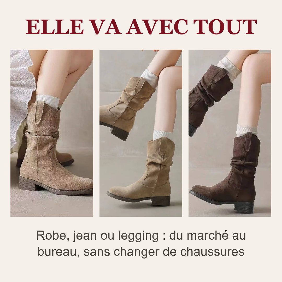 Botte Solène portée avec robe, jean ou legging