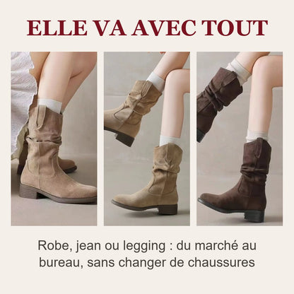 Botte Solène portée avec robe, jean ou legging