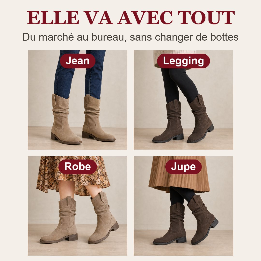 Botte Solène avec jean, legging, robe ou jupe
